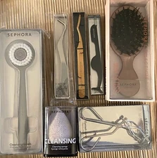 SEPHORA choose BOAR BRUSH TWEEZER LASH APPLICATOR CURLER SCISSOR FACIAL ROLLER
