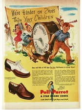 1946 Poll Parrot Children Shoes kids parade Oppenheimer artist Vintage Print Ad