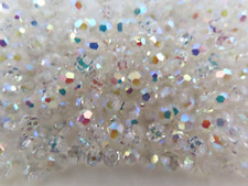 Full pack 360 Swarovski round faceted 1/2 drilled beads 4mm Crystal AB. #5080