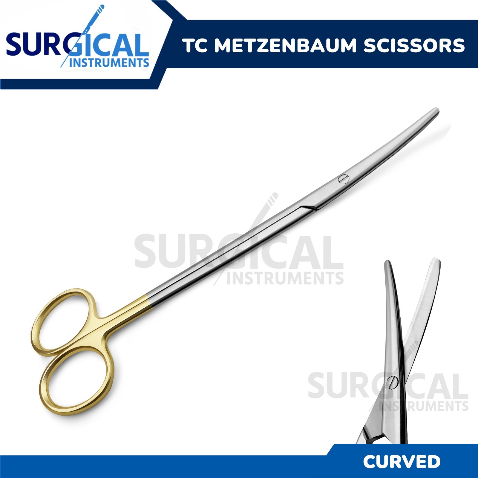 Ciseaux De Chirurgie Metzenbaum 8 Pouces (20 Cm) Incurvés - Qualité Allemande, Pour Vétérinaire/Lab