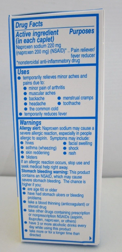 ALEVE Caplets, 50 ct, 2 PACK = 100 count - FREE SHIPPING! - Image 2 of 4