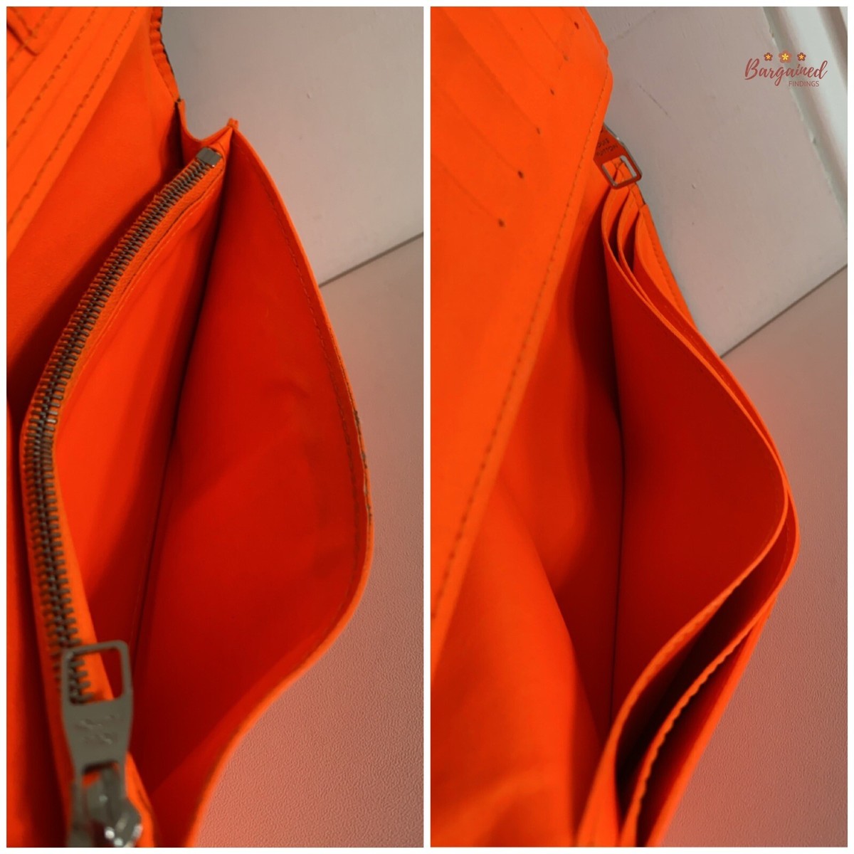 Authentic Louis Vuitton Orange Damier Infini Leather Brazza Authentic Louis Vuitton Orange Damier Infini Leather Brazza