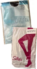 Silkies Ultra Control Top Pantyhose Queen XL Beige Honey Bronze & Jet Black