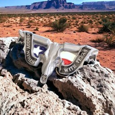 Nobody mess with Texas Longhorn skull Belt Buckle