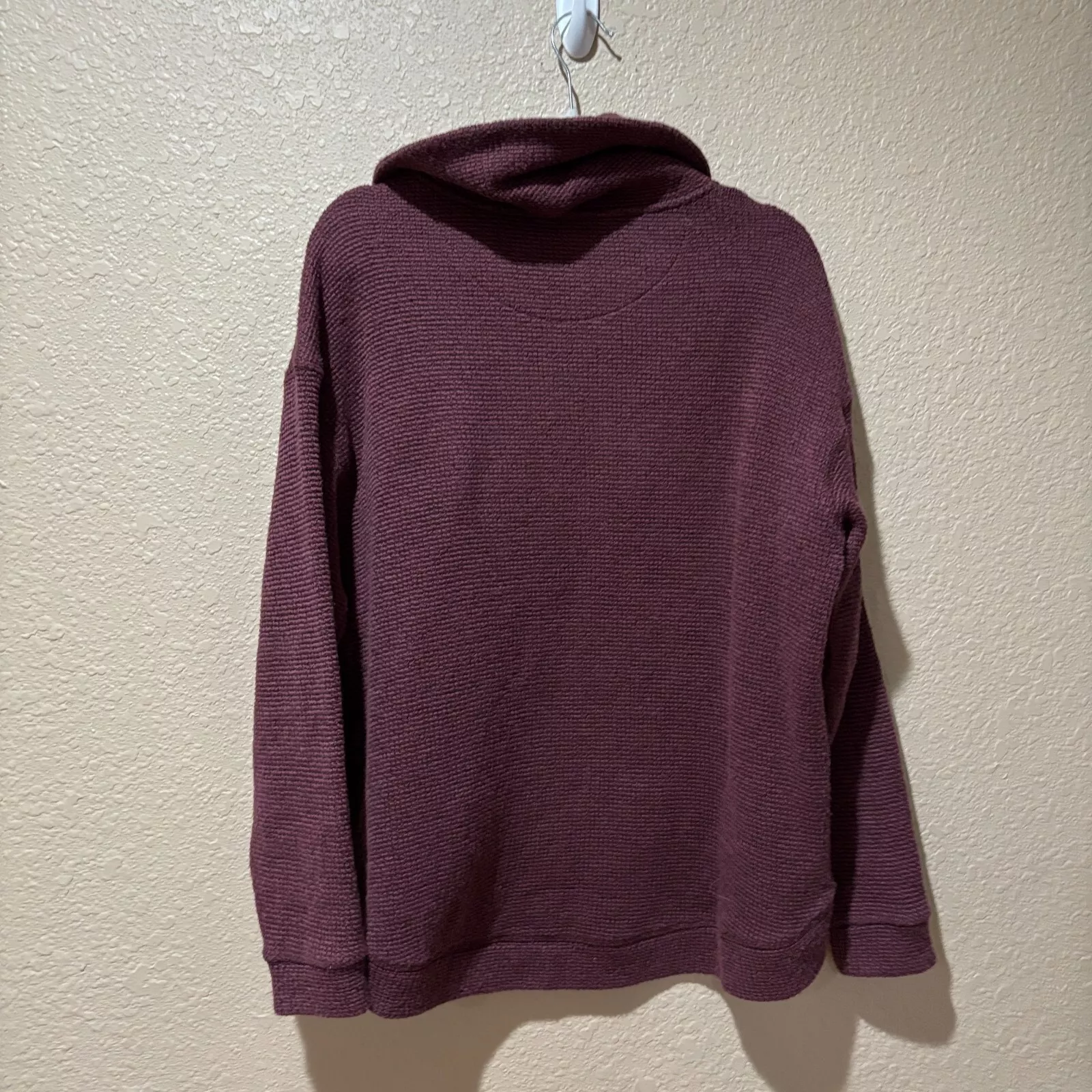 sweaty-betty funnel neck boucle restful 1/2 zip sweater