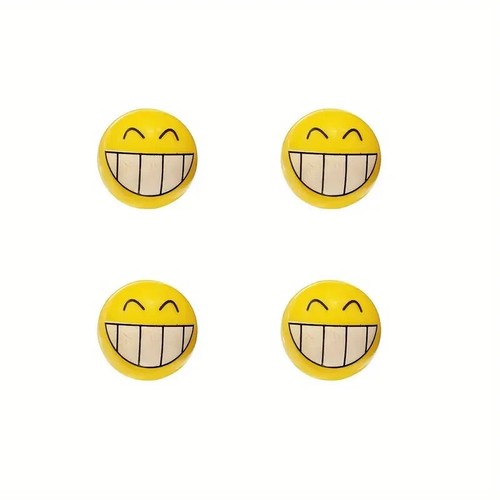 4er Set Ventilkappen Smiley Autoreifen Fahrradreifen Smiley Kugel in Gelb NEU