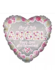 18’’ PINK HELIUM FOIL BALLOON REMEMBRANCE LOVING MEMORY FUNERAL DEATH.