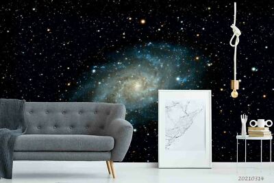 3D Black Space Stars Self-adhesive Removable Wallpaper Murals Wall