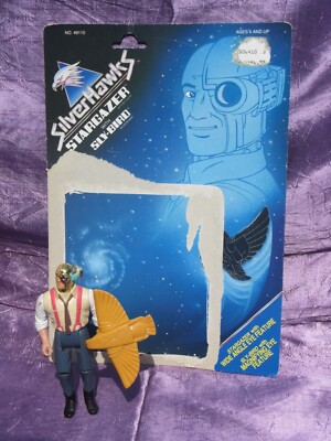 Figurines Silverhawks - Kenner - Stargazer & Sly Bird (carte Noire) - NEUFS