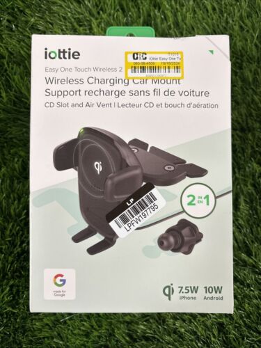 iOttie Easy One Touch Wireless 2 Qi Charging CD Slot +Air Vent Combo Phone Mount