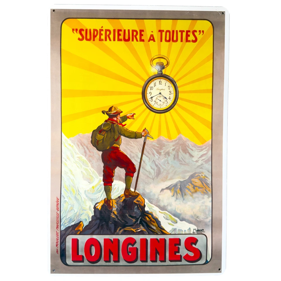 Longines “Supérieure à Toutes” Vintage Heavy Metal Sign  XXL 24"x16" (60x40 cm) - Image 2 of 4
