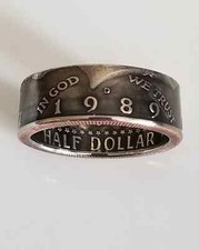 1989 Half Dollar Coin Ring  Kennedy Coin Ring  Coin Jewelry  Unique Gift  us
