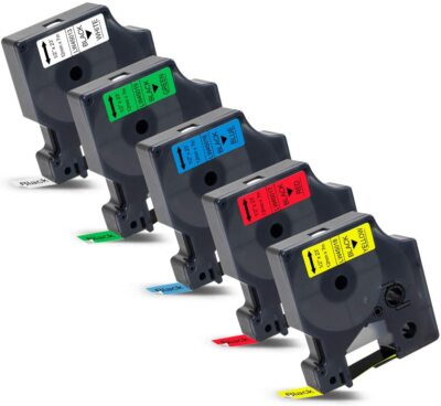 5x Schriftband Kompatibel Dymo D1 12mm 45013 45016 45017 45018 45019 LM160 LM280