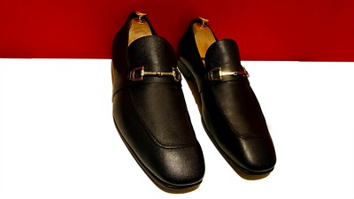 靴 GUCCI by TOM FORD leather service shoes $989.00 !! GUCCI TOM FORD MEN BLACK LEATHER HORSE BIT SHOE LOAFERS