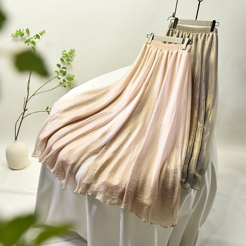 Women Loose Chiffon Harem Trouser Summer Palazzo Pants Elastic Waist Wide Legs - Picture 5 of 17