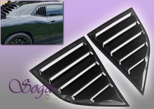 FOR DODGE CHALLENGER REAR SIDE WINDOW LOUVERS SCOOP COVER VENT GLOSS BLACK PAIR