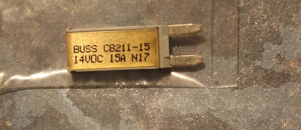 BUSSMANN Replaces Mini Fuse ~ Type-I Auto Reset 15 Amp ~ CB211-15A Mini Circuit Breaker