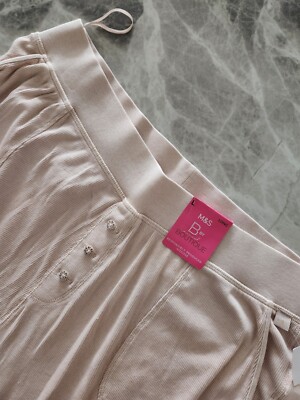 M&S B By BOUTIQUE Cotton Rich Ribbed Lounge Joggers - Size L