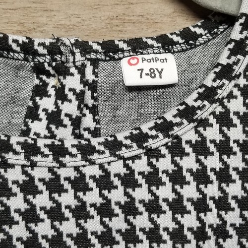Girls Size 7-8Y Black And White Houndstooth Romper One-Piece With Back Buttons - Picture 3 of 10