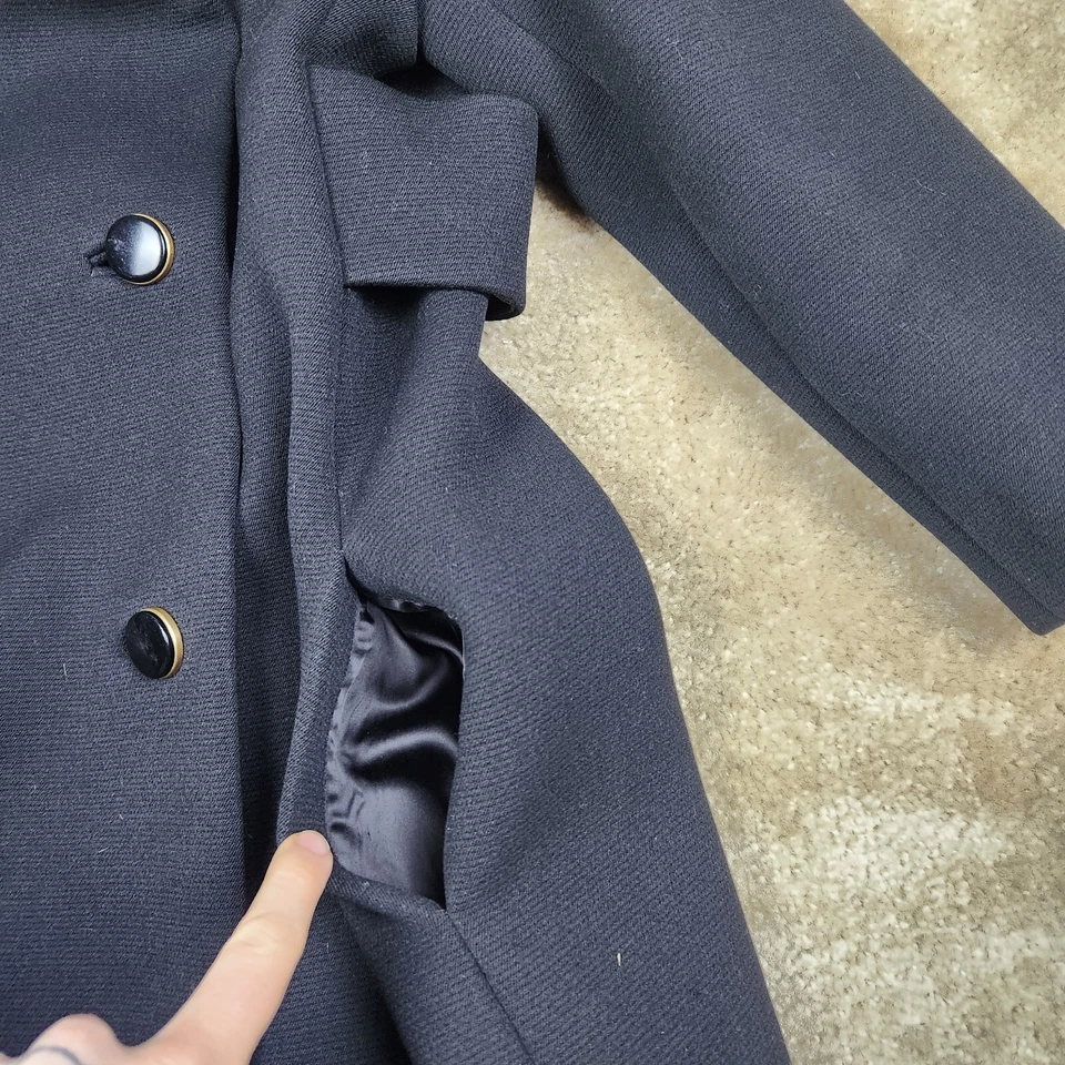 Marshall Field's Sycamore Vintage Long Wool Coat Faux Fur Collar Womens Sz 8-10 - Image 4 of 4