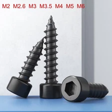 Black Socket Allen Self Tapping Screws Grade 8 Cap Head Wood Screw M2 M3 M4 M5