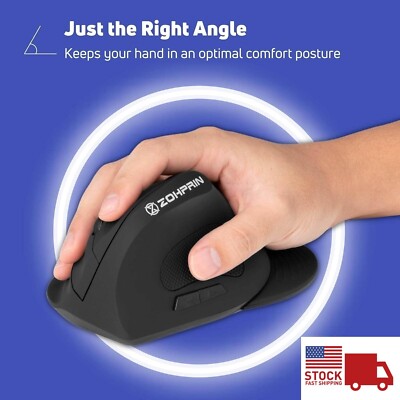 Ergonomic Optical Vertical Mouse 6 Keys USB Wireless Mice 2.4GHz 1600DPI for PC