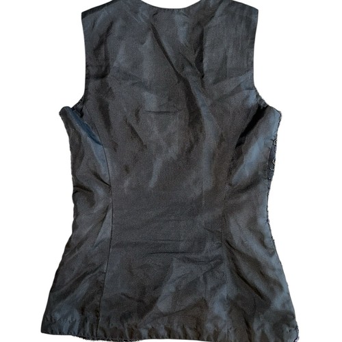 Vintage Dillards by Roberta 80er Paisley Pailletten Perlen 100% Seide schwarz Weste Gr. S - Bild 7 von 11