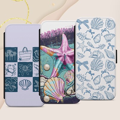 Handyhülle mit Muschelmuster für iPhone Samsung Pixel Schale Sommer Wallet