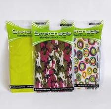 3 New Kittrich Stretchable Book Covers Fits up to 8 x 10 or Larger