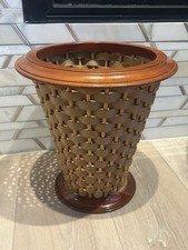 1970s Berea College Kentucky Woodcraft Woven  Waste Basket