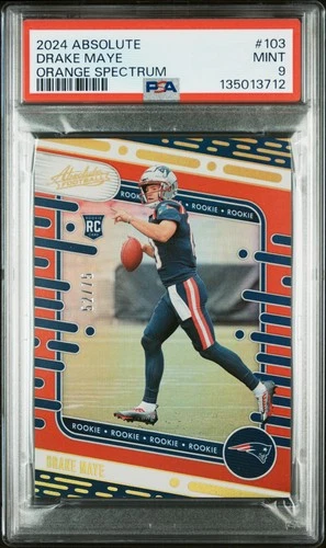 2024 PANINI ABSOLUTE ORANGE SPCTRM #103 DRAKE MAYE ROOKIE RC /75 PSA 9