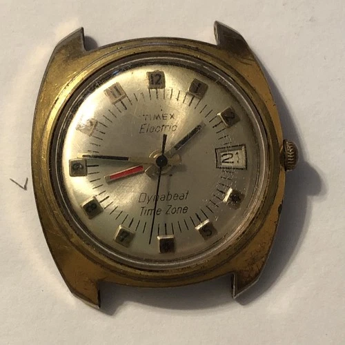 Timex Electric Dynabeat Mens Vintage Quartz Watch Untested Parts Repair