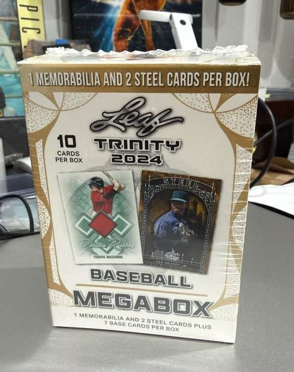 2024 Leaf Trinity Baseball MEGA Box (1 Memorabilia 2 Steel Cards) Factory Sealed