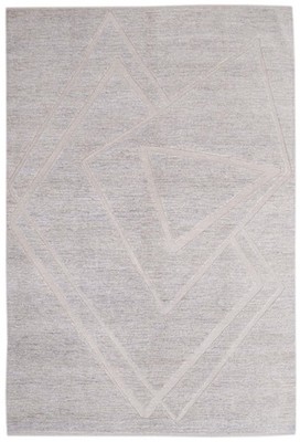 259x173 cm Mahli Fine Teppich grau Schurwolle - modern