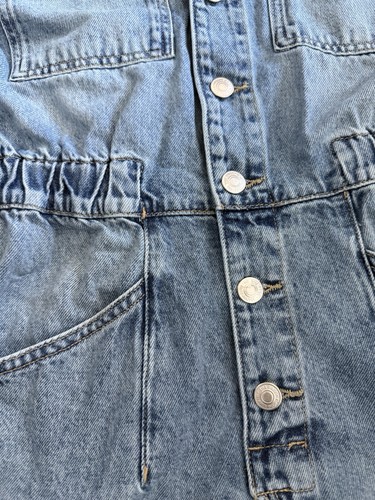 Pagliaccetto donna We The Free By Free People Marci con polsini denim coda corta taglia XS - Foto 3 di 5