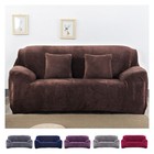 Thick Plush Couch Cover Stretch Velvet Full Slipcover w/ Elastic Hem 1-4 Seater