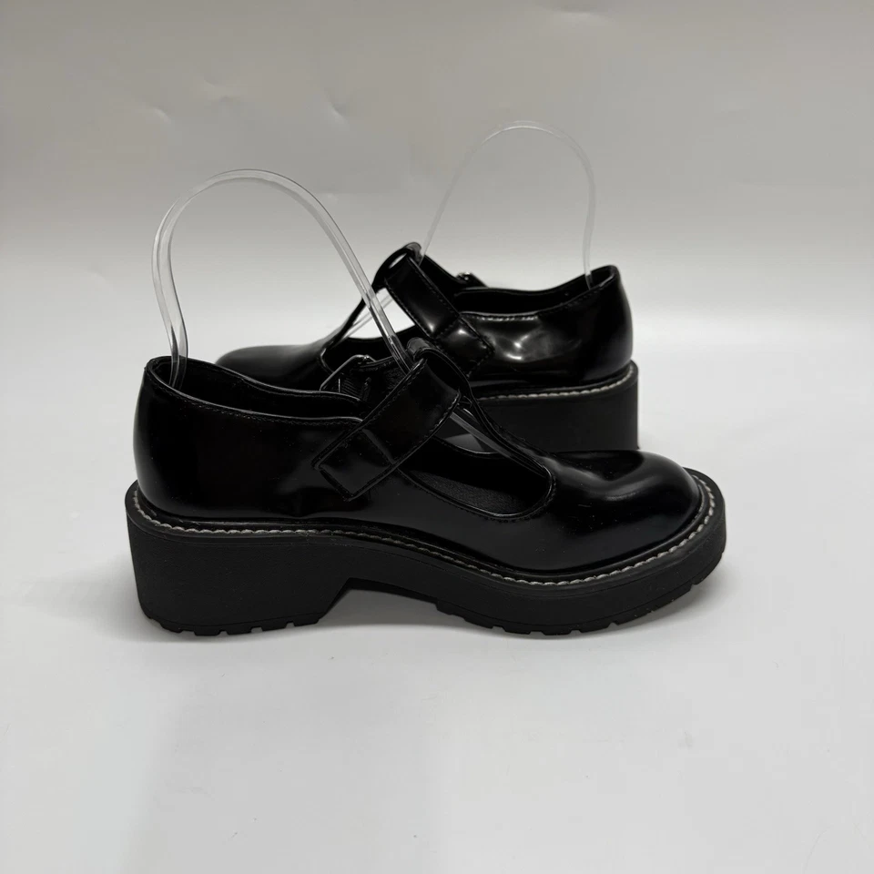 Mocasines Madden Girl Gruesos Plataforma Mary Jane Patente Talla 6 Academia Goth Emo Y2K Foto 4 de 4