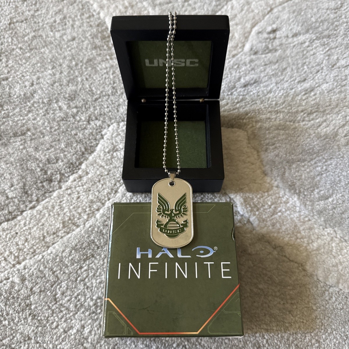 HALO ドックタグ UNSC Halo Infinite UNSC Necklace Dog Tag W/Collectible Box GameStop