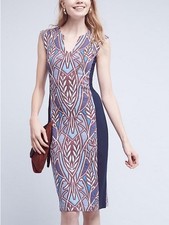 Anthropologie HD in Paris Cleo Knit Bodycon Column Dress Size L
