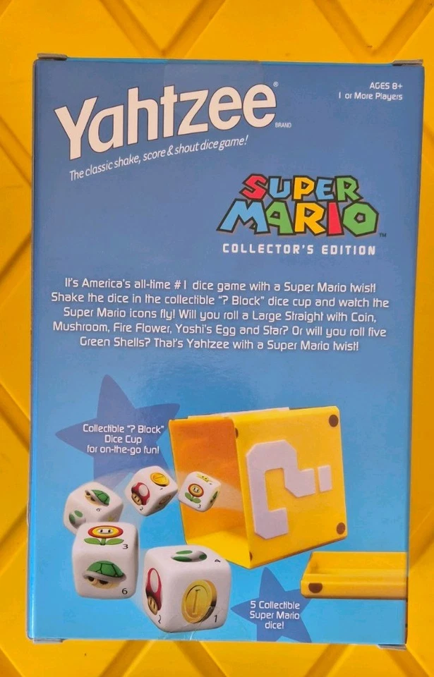 Hasbro Yahtzee Dice Game 2010 Super Mario Bros Collector's Edition NIB - Image 2 of 4