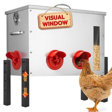 Chicken Feeder Metal 40lb,Automatic Chicken Feeder with Viewing Window,No Was...