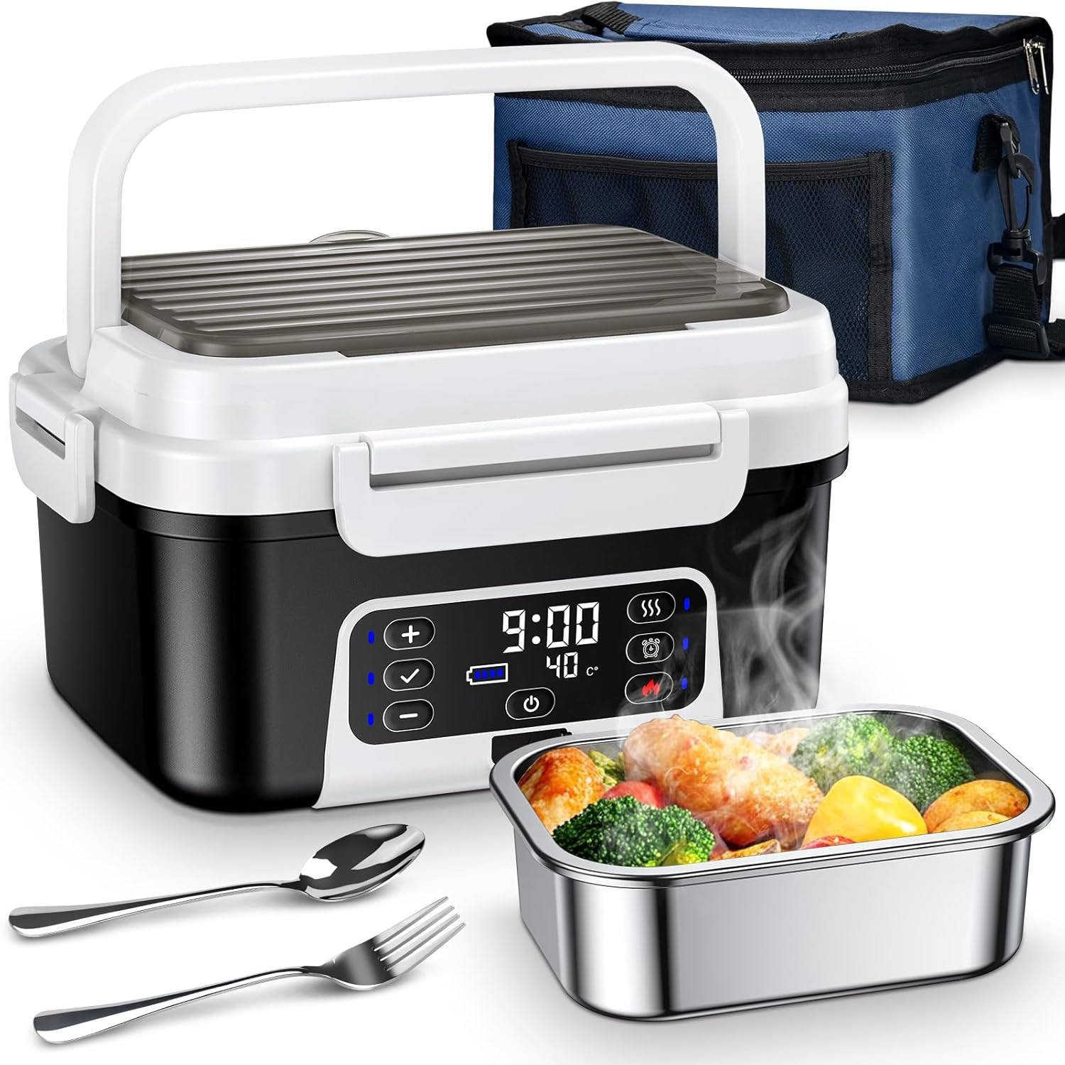 Porta Pranzo Riscaldabile 1.5L Timer | Schiscetta Inox Sana per Famiglia