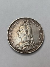 1889 Silver Double Florin, Very Fine, .925, Free Postage, 22.48g.