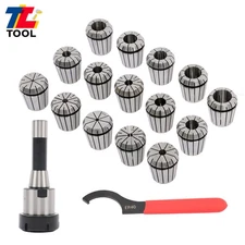 15Pcs Set R8 Shank Chuck Tools ER40 Collet For Milling Machine, Lathe 1/8''-1''
