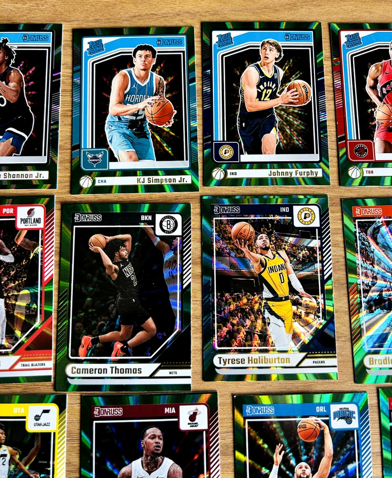 🔥 36 карт Donruss зеленый голографический лазерный лот 2023-24 NBA 🏀 RCs дебютанты ⭐️ параллели - Изображение 3 из 4