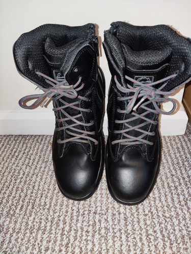Groundwork Unisex Steel Toe Cap Boots, Black, Mens Size 6, Woman's Size 8, Good
