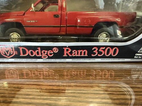 1/18 Anson Dodge Ram 3500 V10 Dually Pickup Truck DieCast Red NEW - Picture 2 of 14