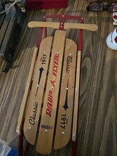 Radio Flyer Steering Sled 16.5" Christmas No 551, Classic Since 1917 Red Metal