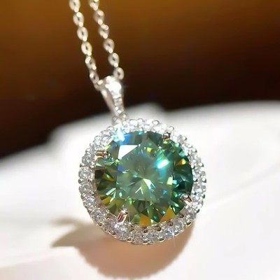 5.00 Ct Certified Blue Diamond Solitaire Pendant in 925 Silver Jewelry Gift