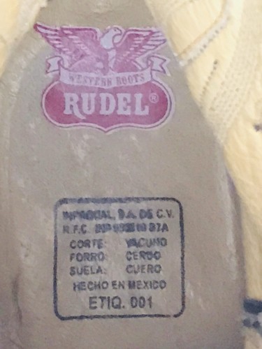 Stivali western cowboy Rudel vintage esotici Diamondback Stingray/pelle di mucca da uomo 12,5 EE - Foto 11 di 15